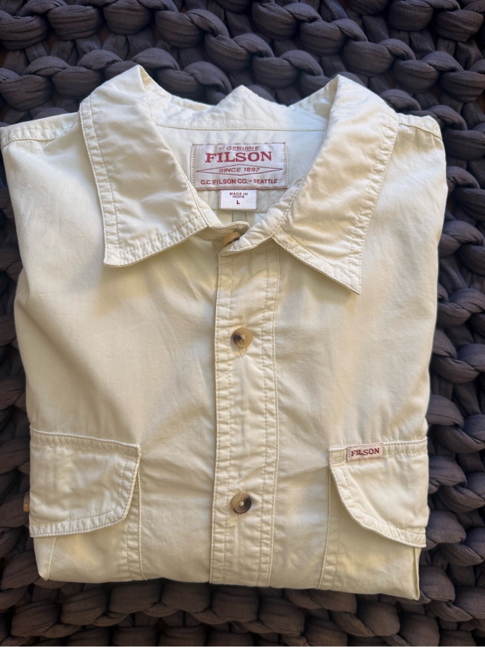 Filson Cream Lightweight Shirt Jacket - Light Neutral